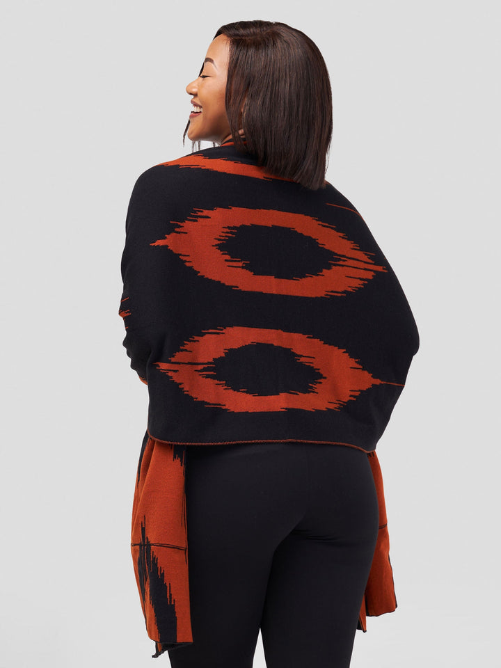 Vivo Reversible Shrug - Black / Rust Pete Print