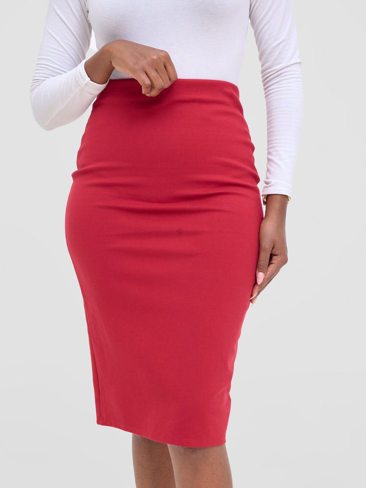 Vivo Basic Waridi Pencil Skirt - Wine Red
