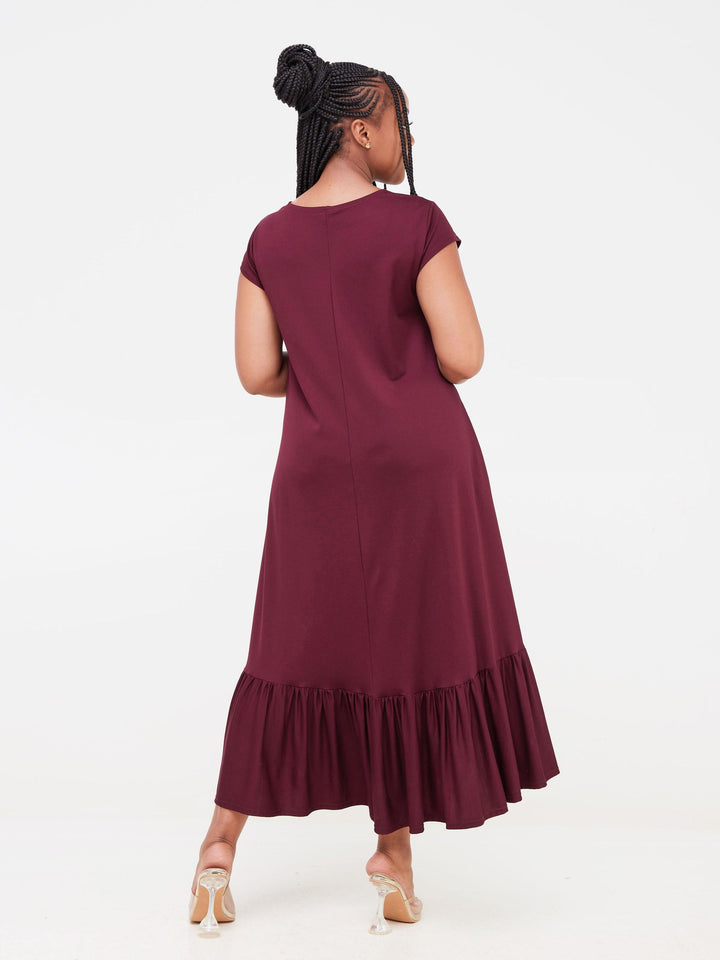 Vivo Lindi High Low Dress - Burgundy