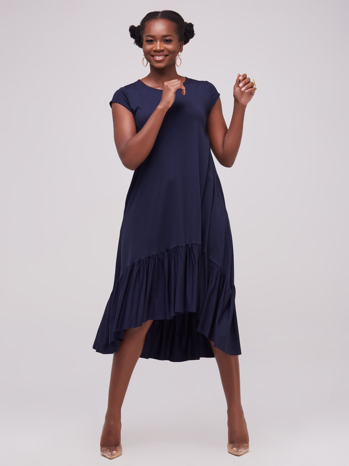 Vivo Lindi High Low Dress - Navy Blue