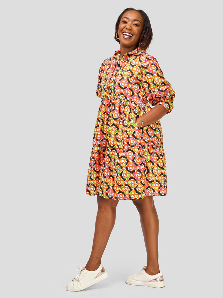 Vivo Safari Tiered Shirt Dress - Kasai