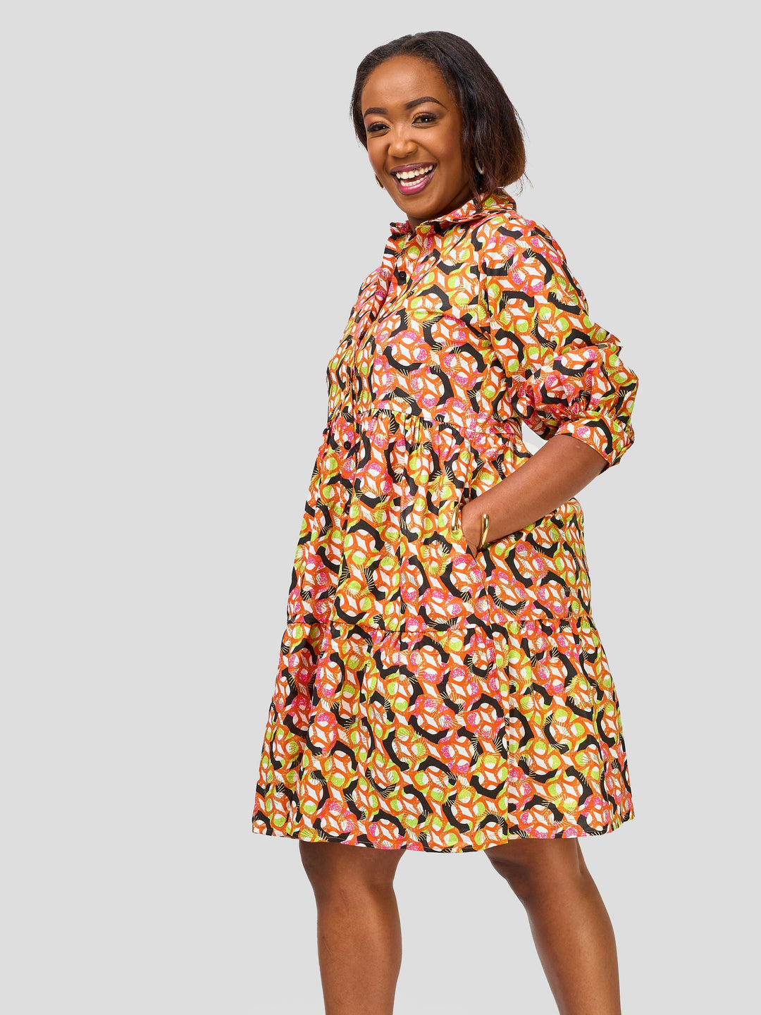 Vivo Safari Tiered Shirt Dress - Kasai