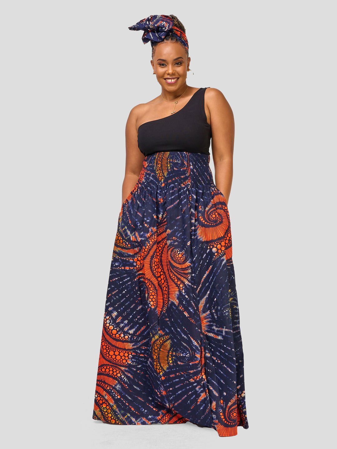 Vivo Safari Shirred Waist Maxi Skirt - Sai