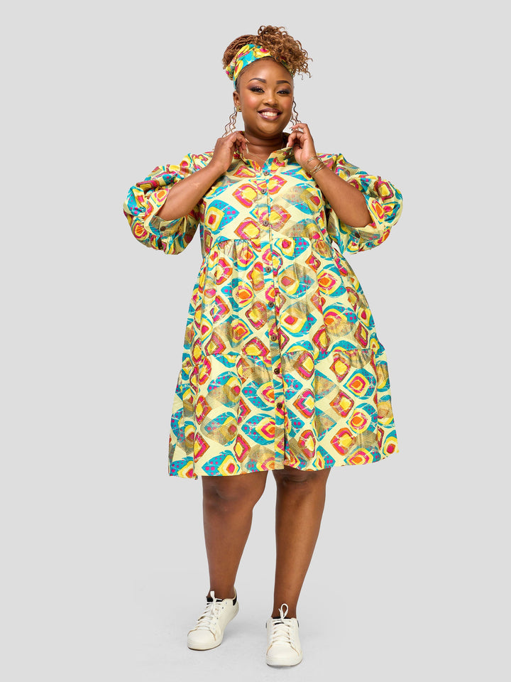 Vivo Safari Tiered Shirt Dress - Rusizi