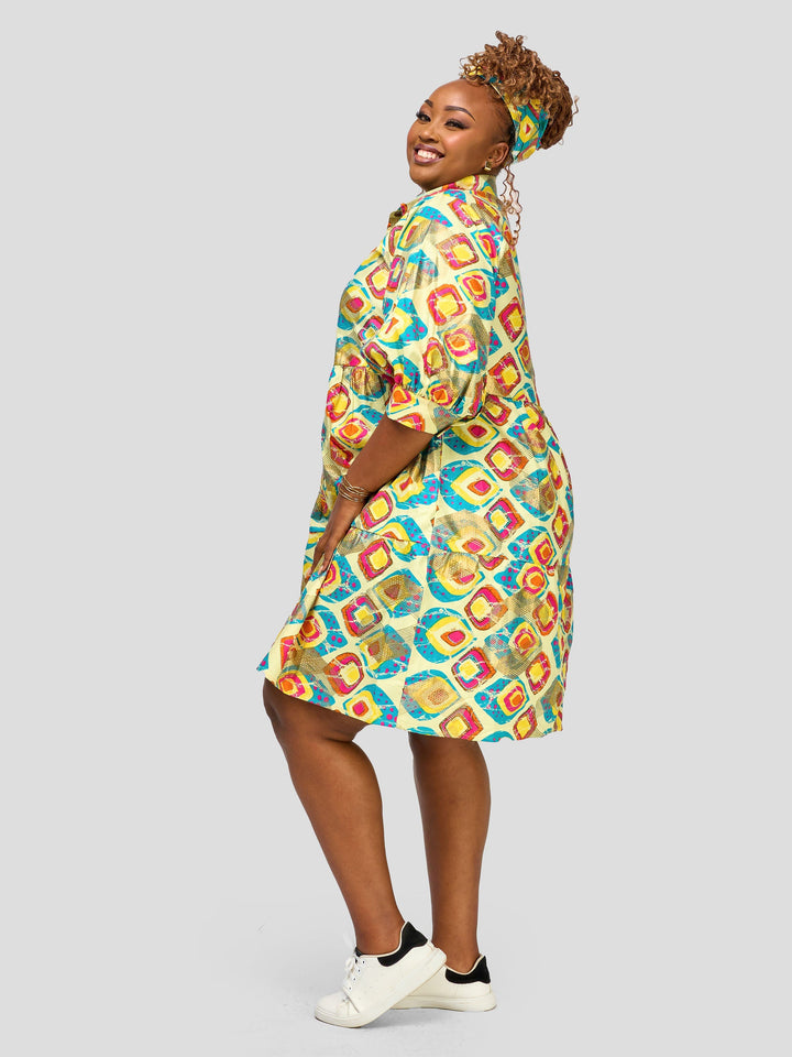 Vivo Safari Tiered Shirt Dress - Rusizi