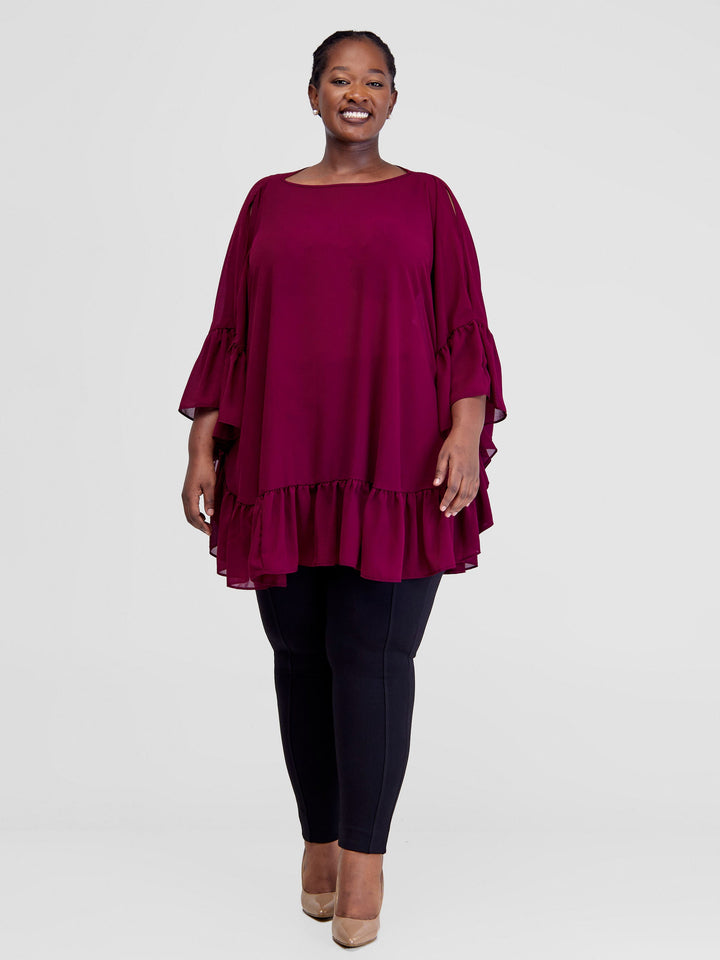 Vivo Malindi Tunic Top - Maroon