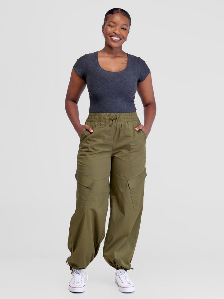 Safari Kamari Wide Leg Pants - Hunters Green