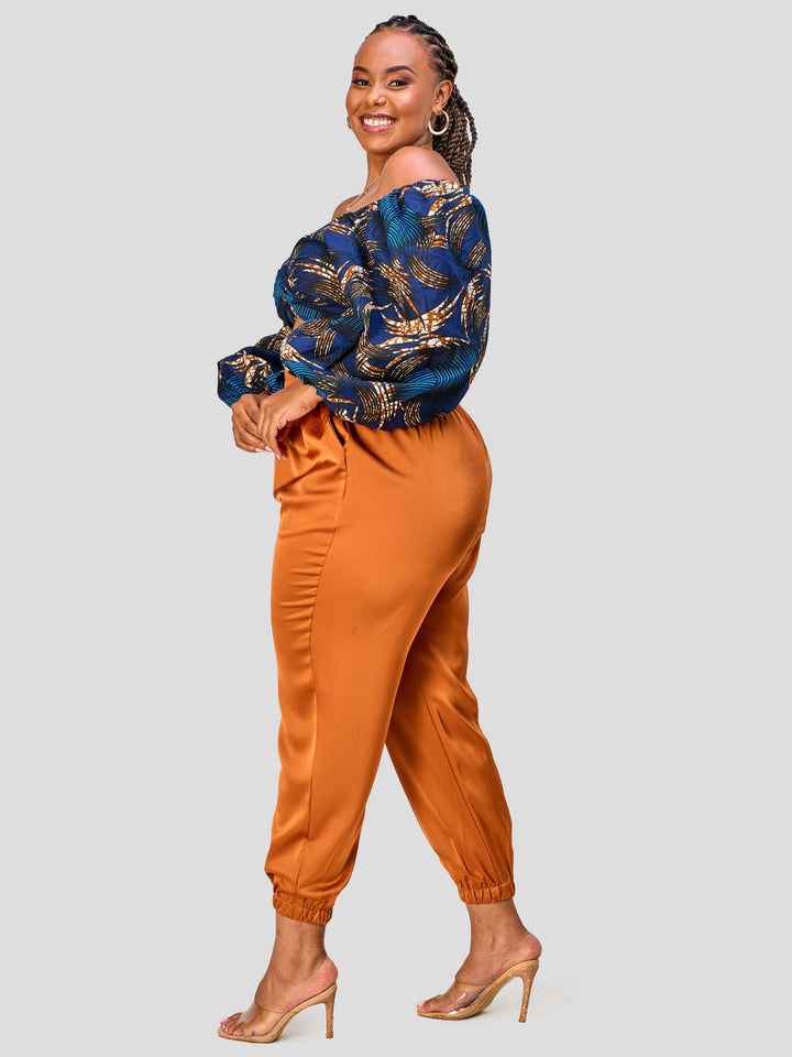 Vivo Nimali Satin Joggers - Rust