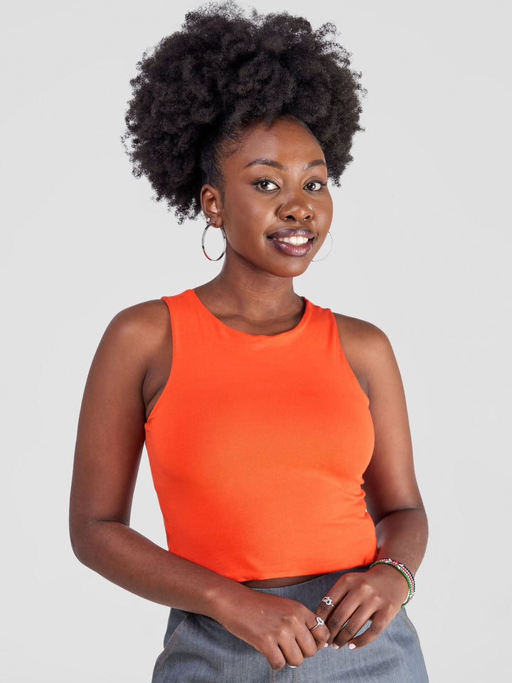 Zoya Yuni Halter Tank Top - Orange