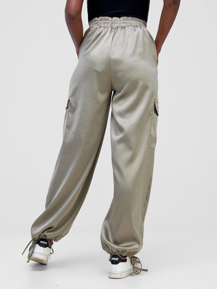 Zoya Luna Cargo Pants - Light Grey