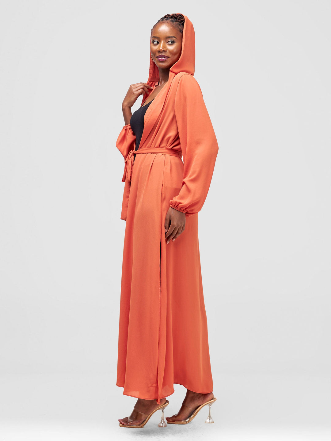 Vivo Hooded Kimono With Elastic Cuff - Orange