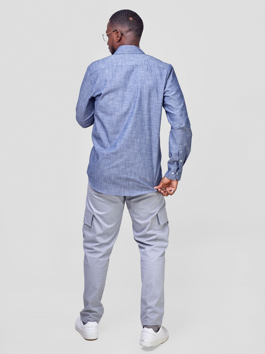 Safari Men's Long Sleeve Shirt - Denim Blue