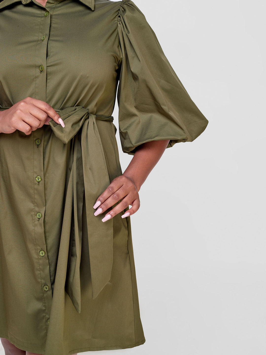 Safari Bubble Sleeve Tent Dress - Hunters