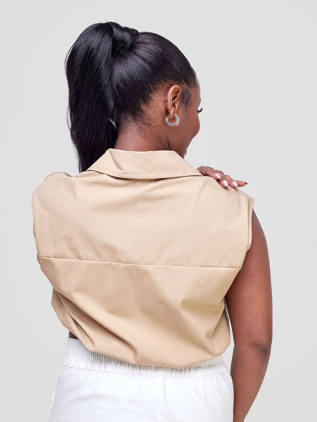 Safari Kamari Drop Shoulder Top - Tan