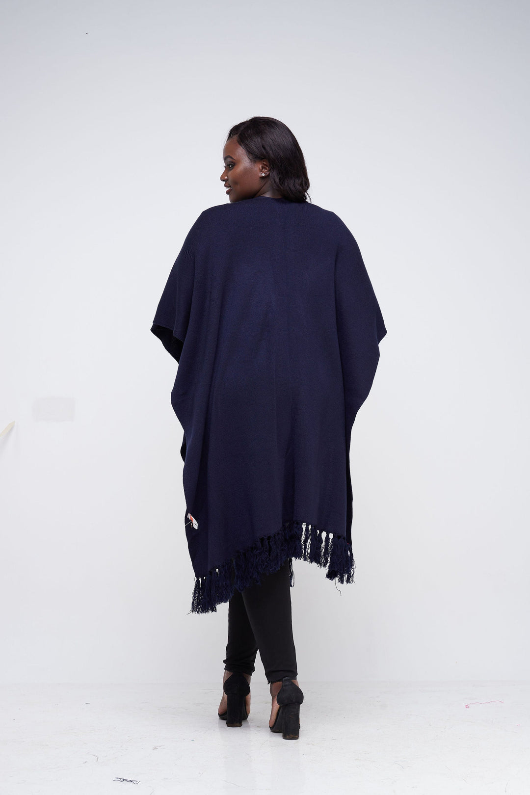 Vivo Essentials Double Layered Shawl - Navy Blue