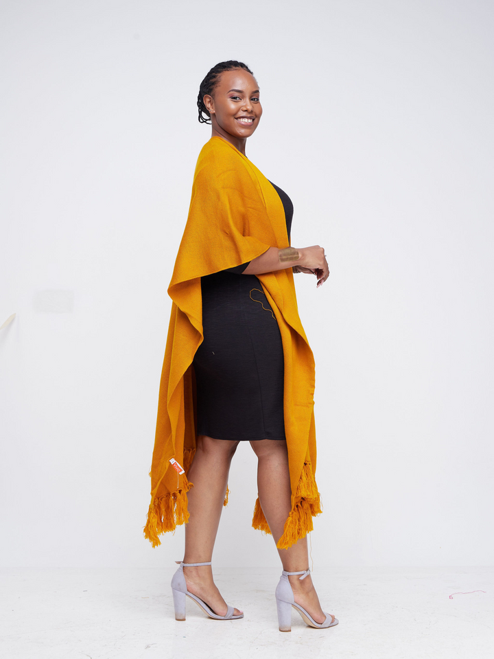 Vivo Essentials Double Layered Shawl - Mustard