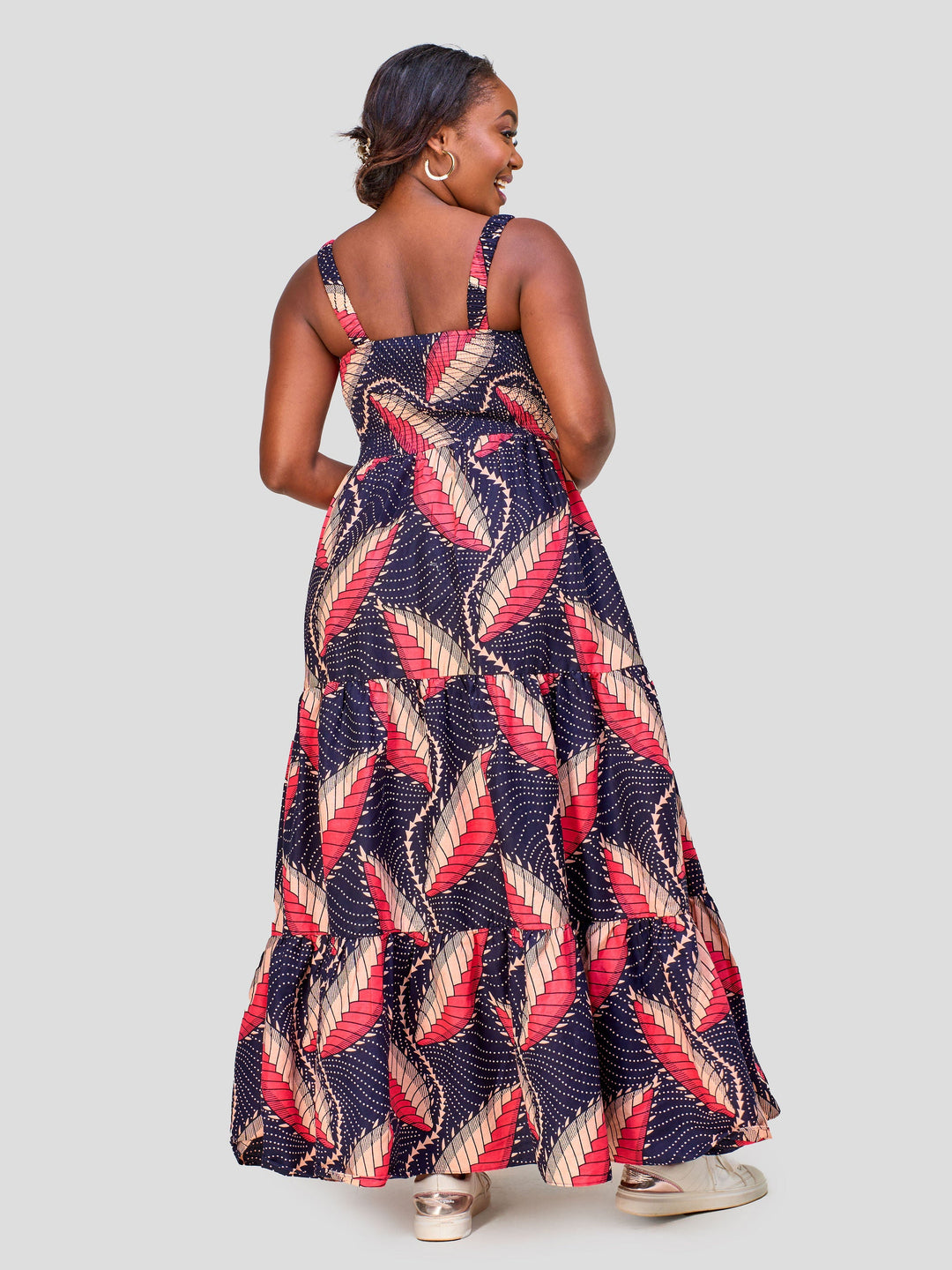 Vivo Safari Strappy Tiered Maxi Dress - Casablanca