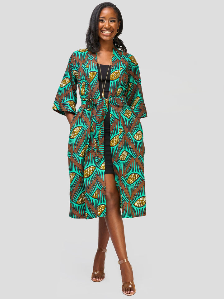 Vivo Safari Midi Kimono - Mopane