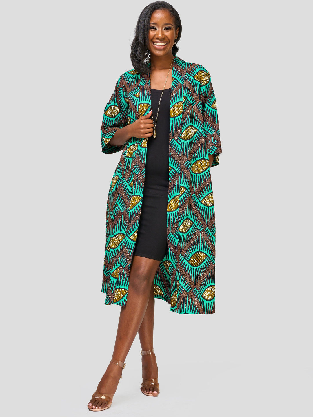 Vivo Safari Midi Kimono - Mopane