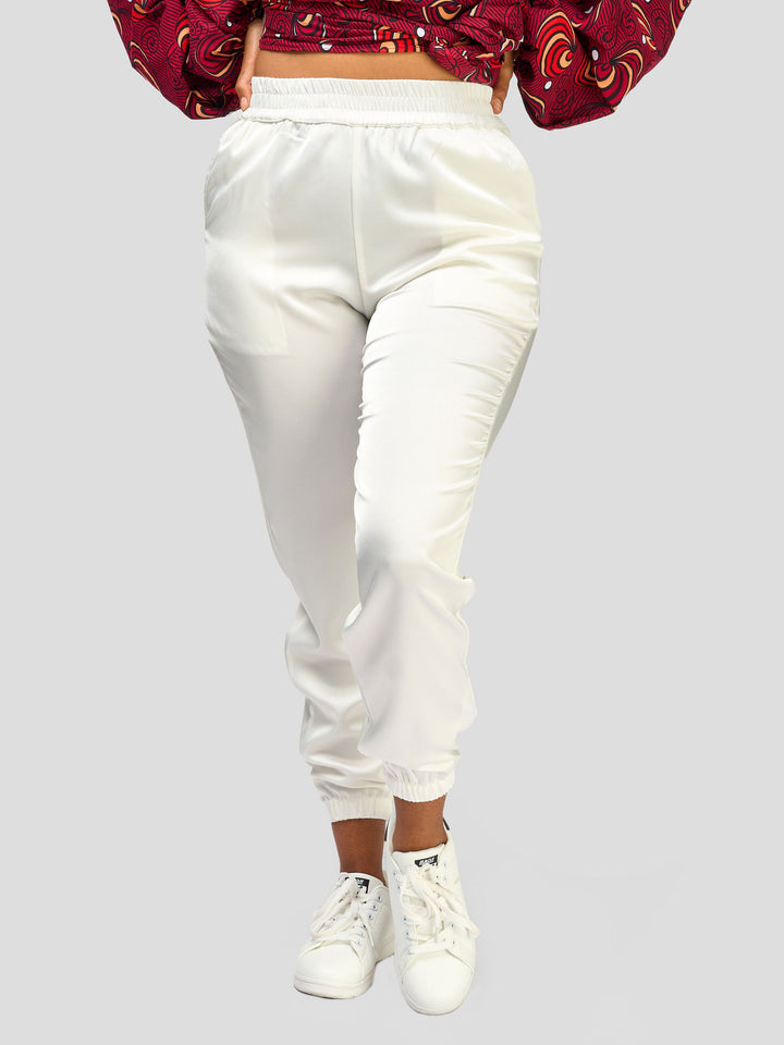 Vivo Nimali Satin Joggers - White