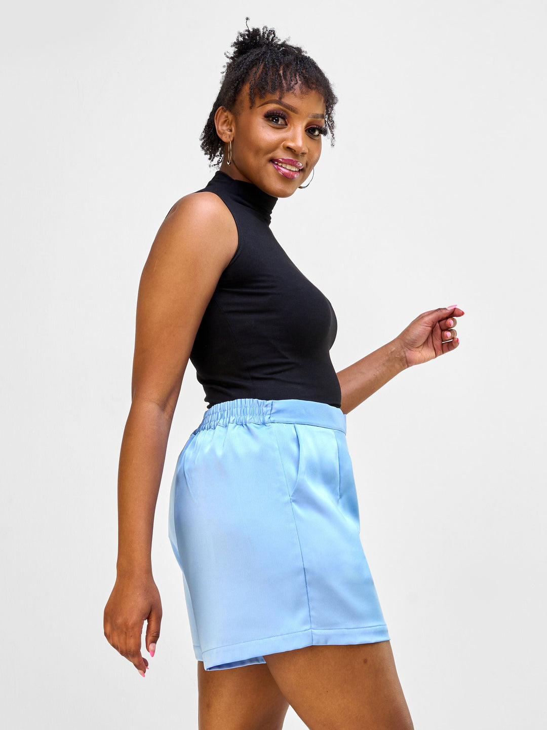 Vivo Nimali Satin Shorts - Blue