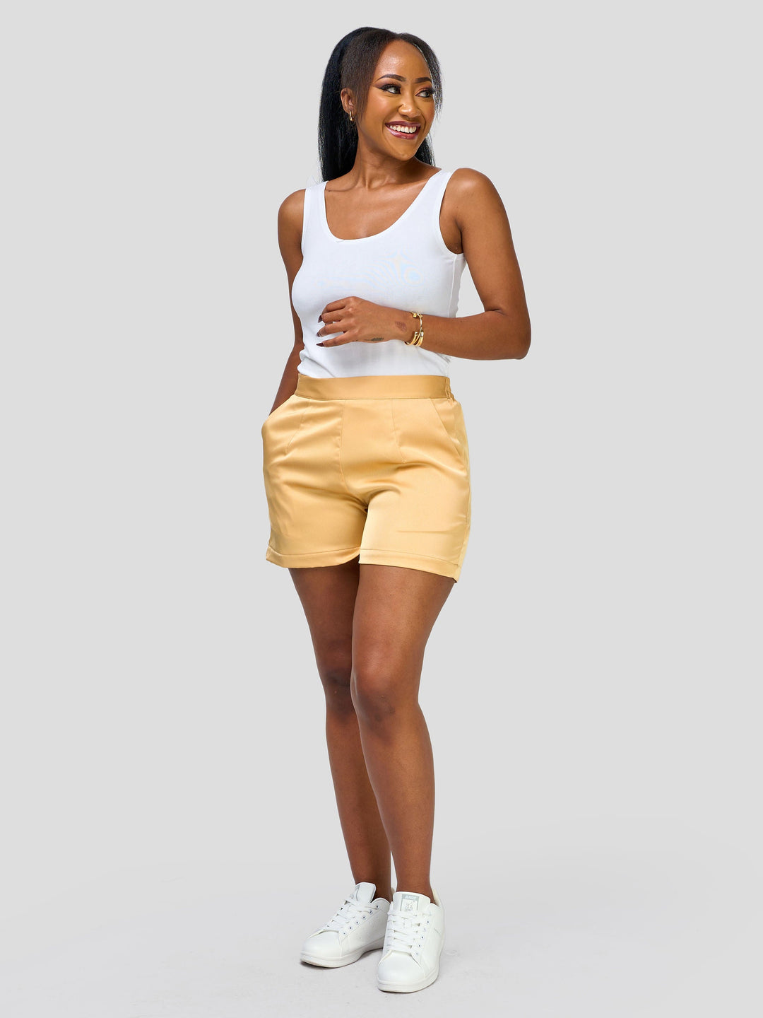 Vivo Nimali Satin Shorts - Gold