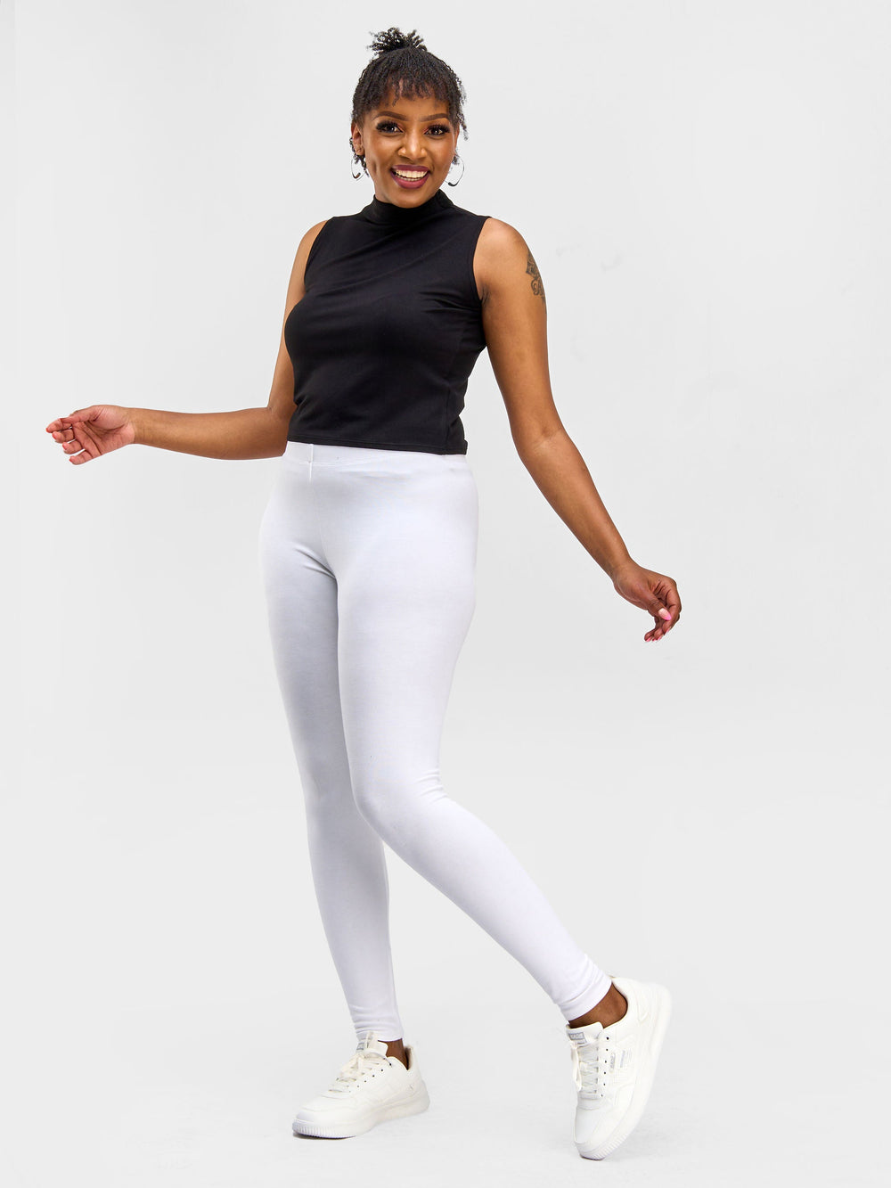 Vivo Essentials Full Length Leggings - White