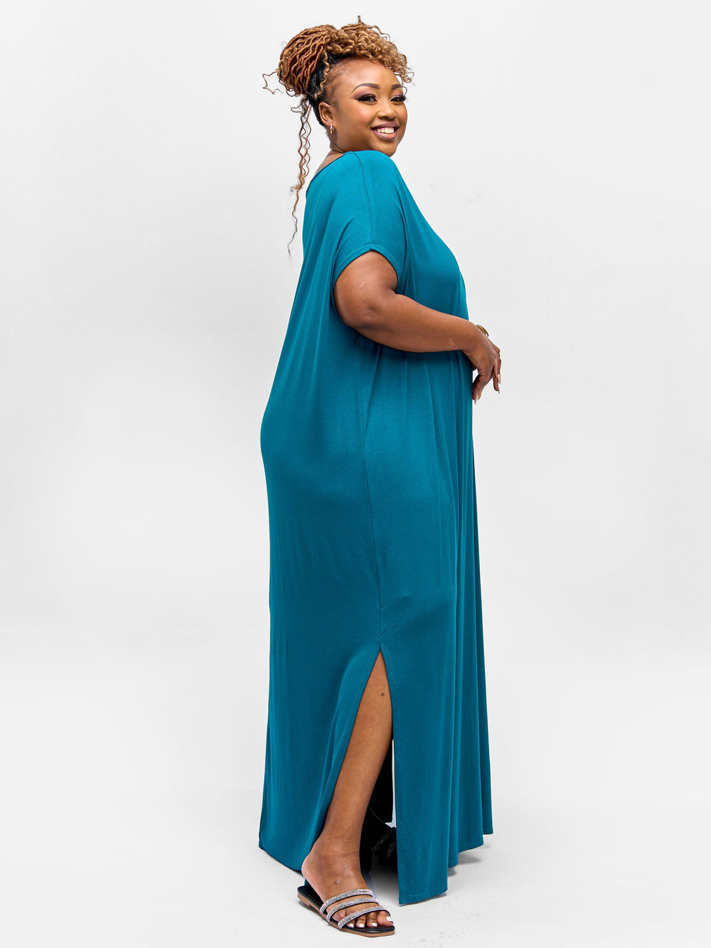 Vivo Essentials Dolman Maxi Dress - Teal