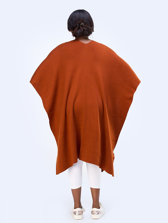 Vivo Essentials Double Layered Shawl (Without Fringe) - Rust