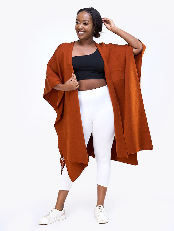 Vivo Essentials Double Layered Shawl (Without Fringe) - Rust