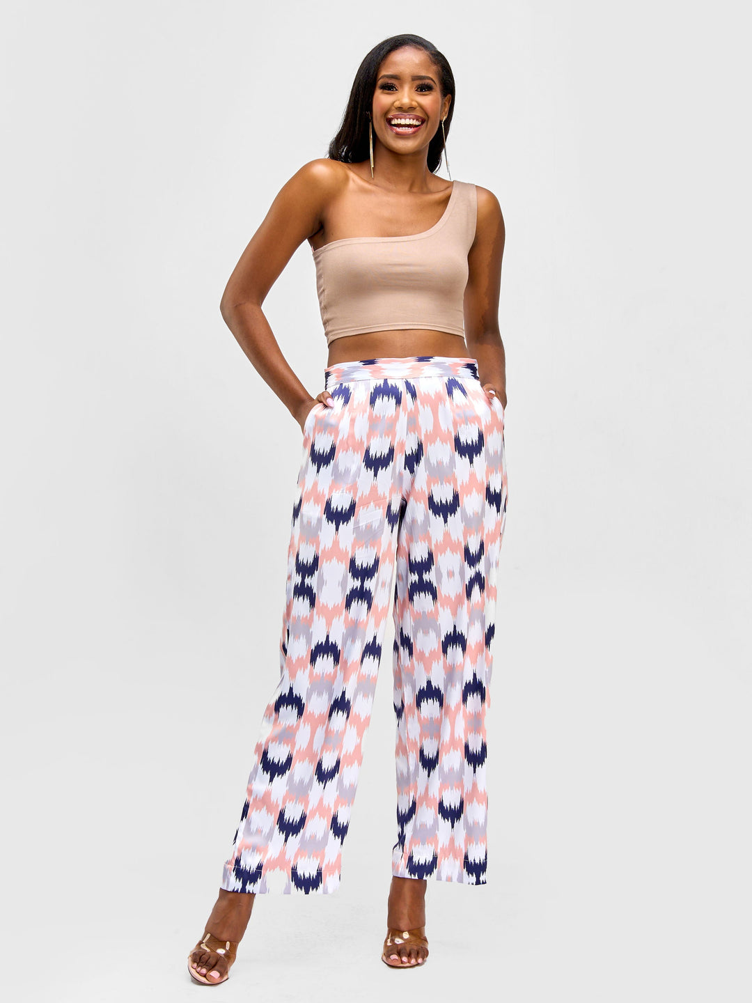 Vivo Nimali Satin Wide-Leg Pants - Dahlia