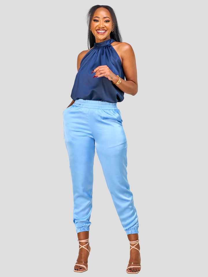 Vivo Nimali Satin Joggers - Blue