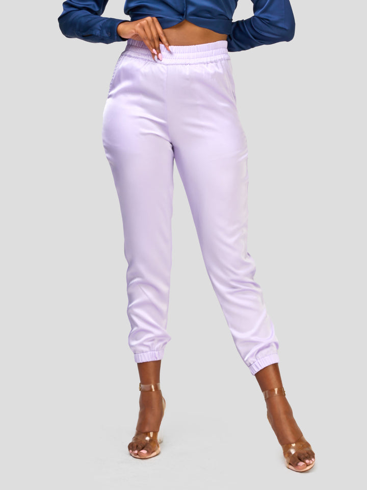 Vivo Nimali Satin Joggers - Lilac