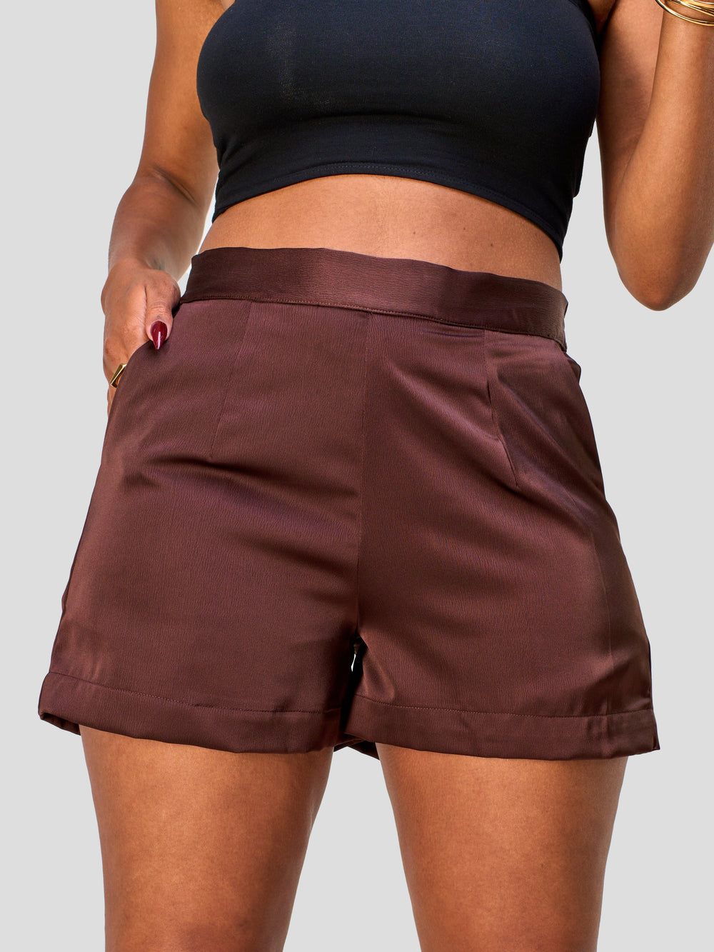 Vivo Nimali Satin Shorts - Brown