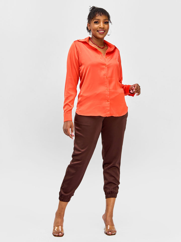 Vivo Nimali Satin Blouse - Orange