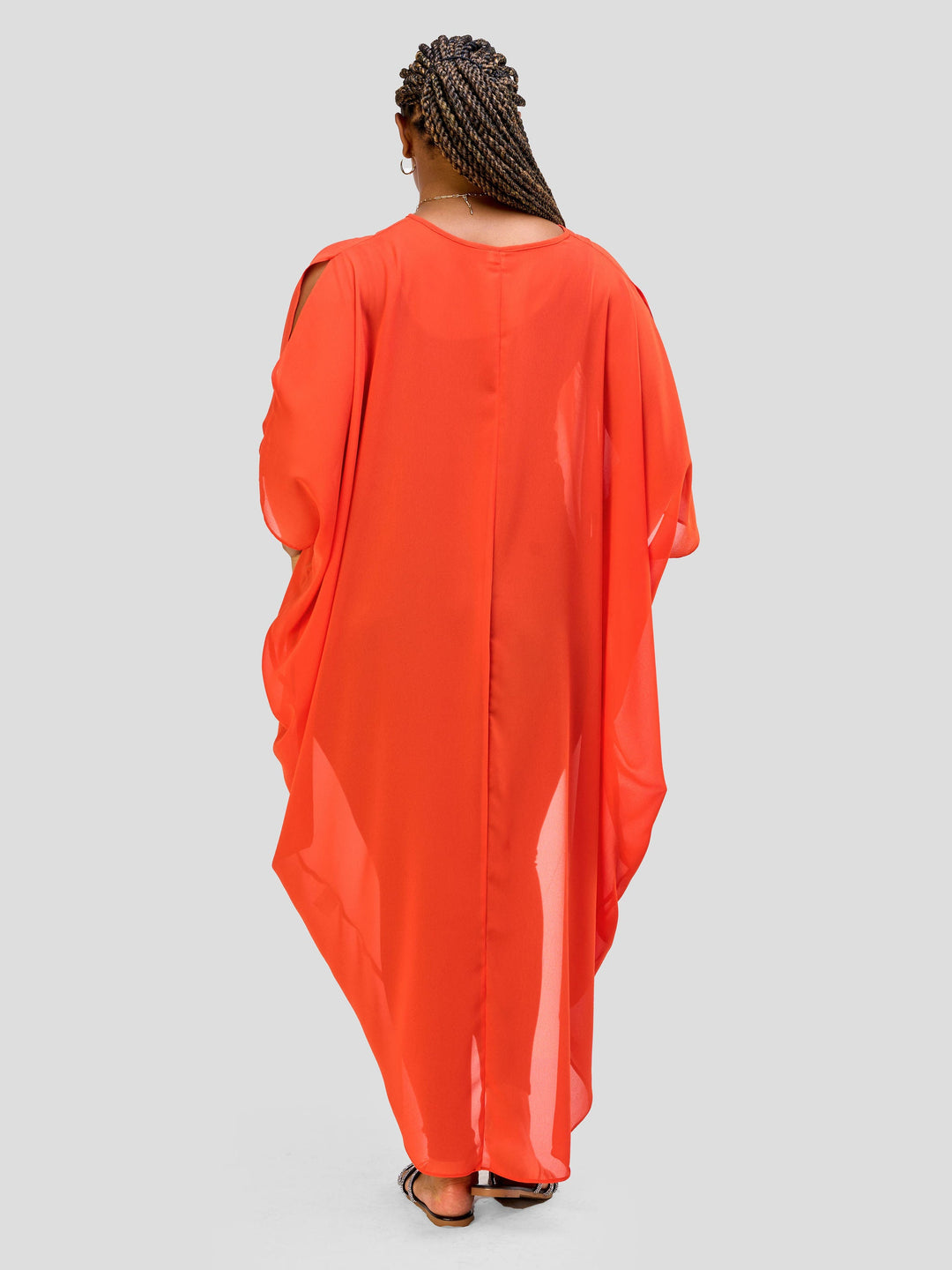 Vivo Nimali Chiffon High Low Kaftan - Orange