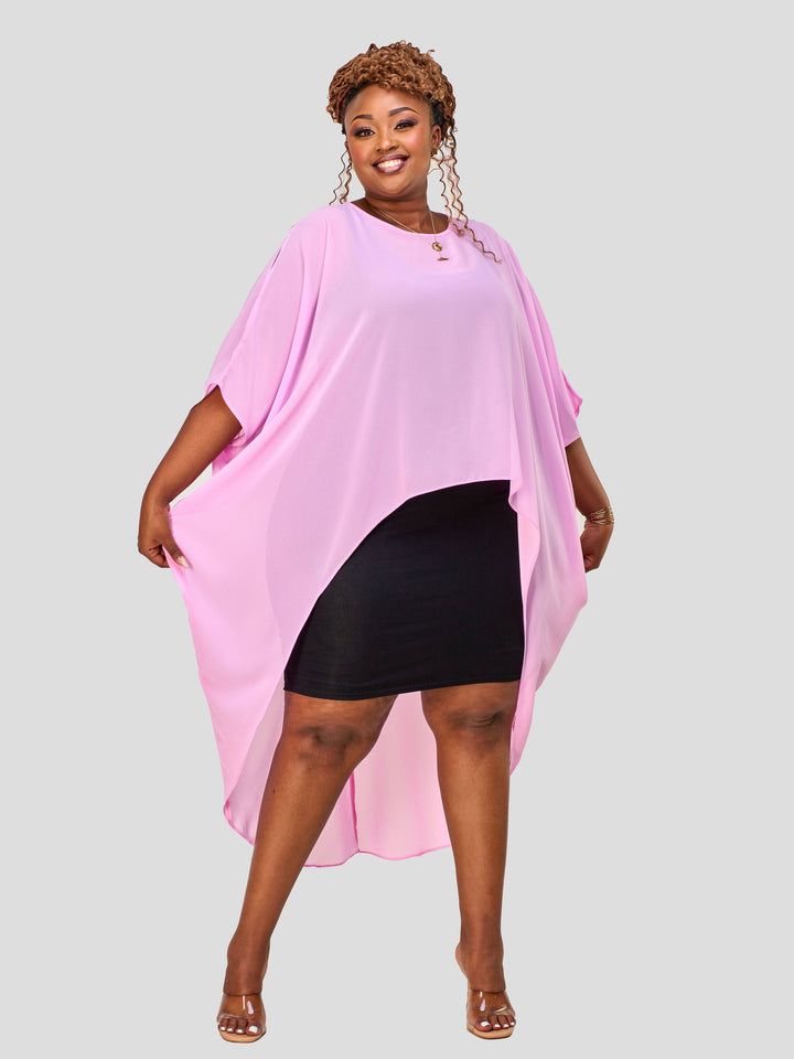 Vivo Nimali High Low Chiffon Kaftan - Pink