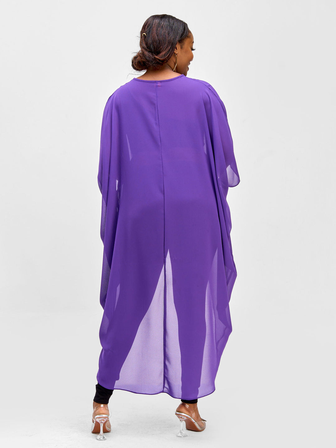 Vivo Nimali High Low Chiffon Kaftan - Purple