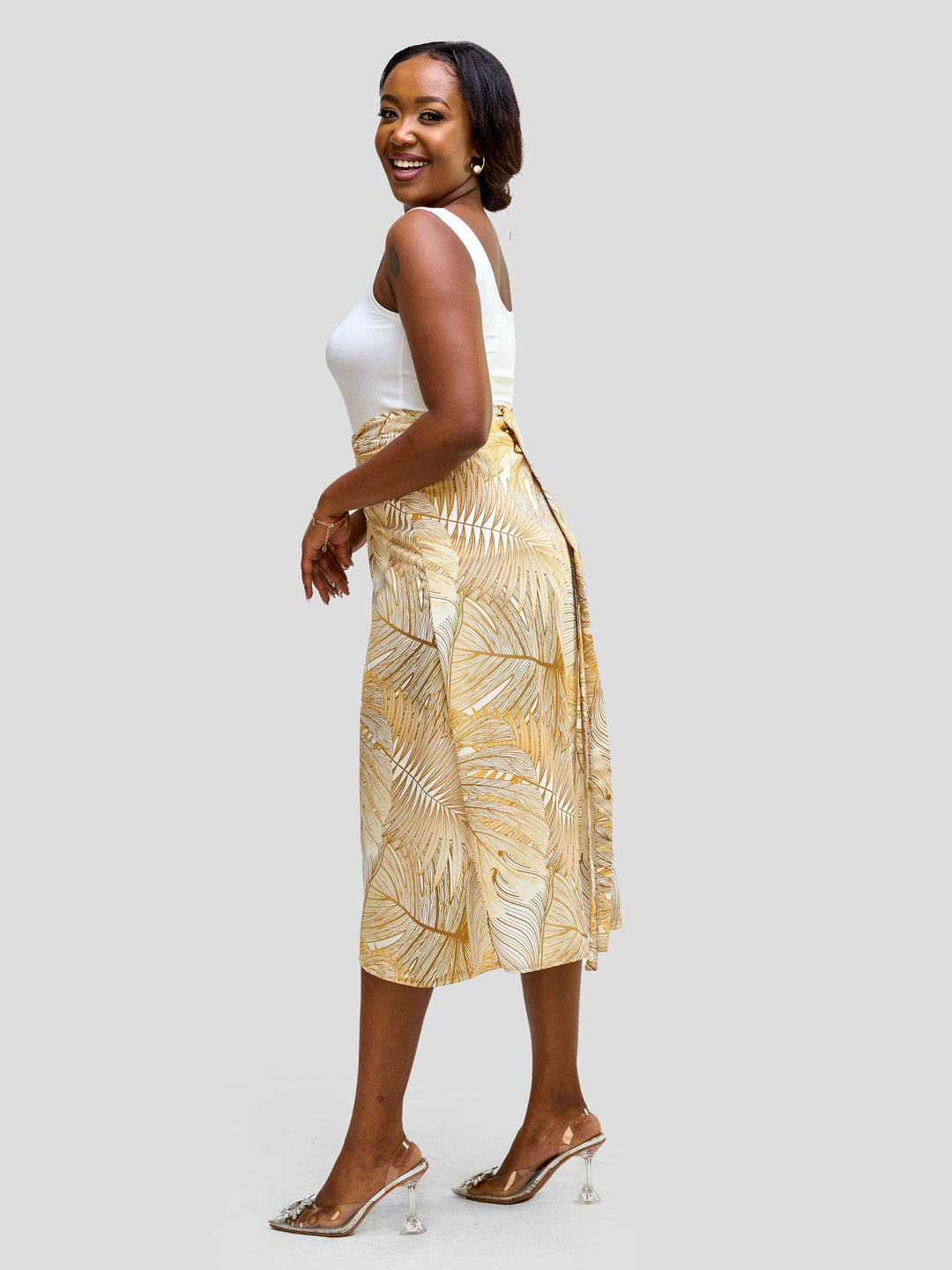 Vivo Nimali Wrap Skirt - Gold / White