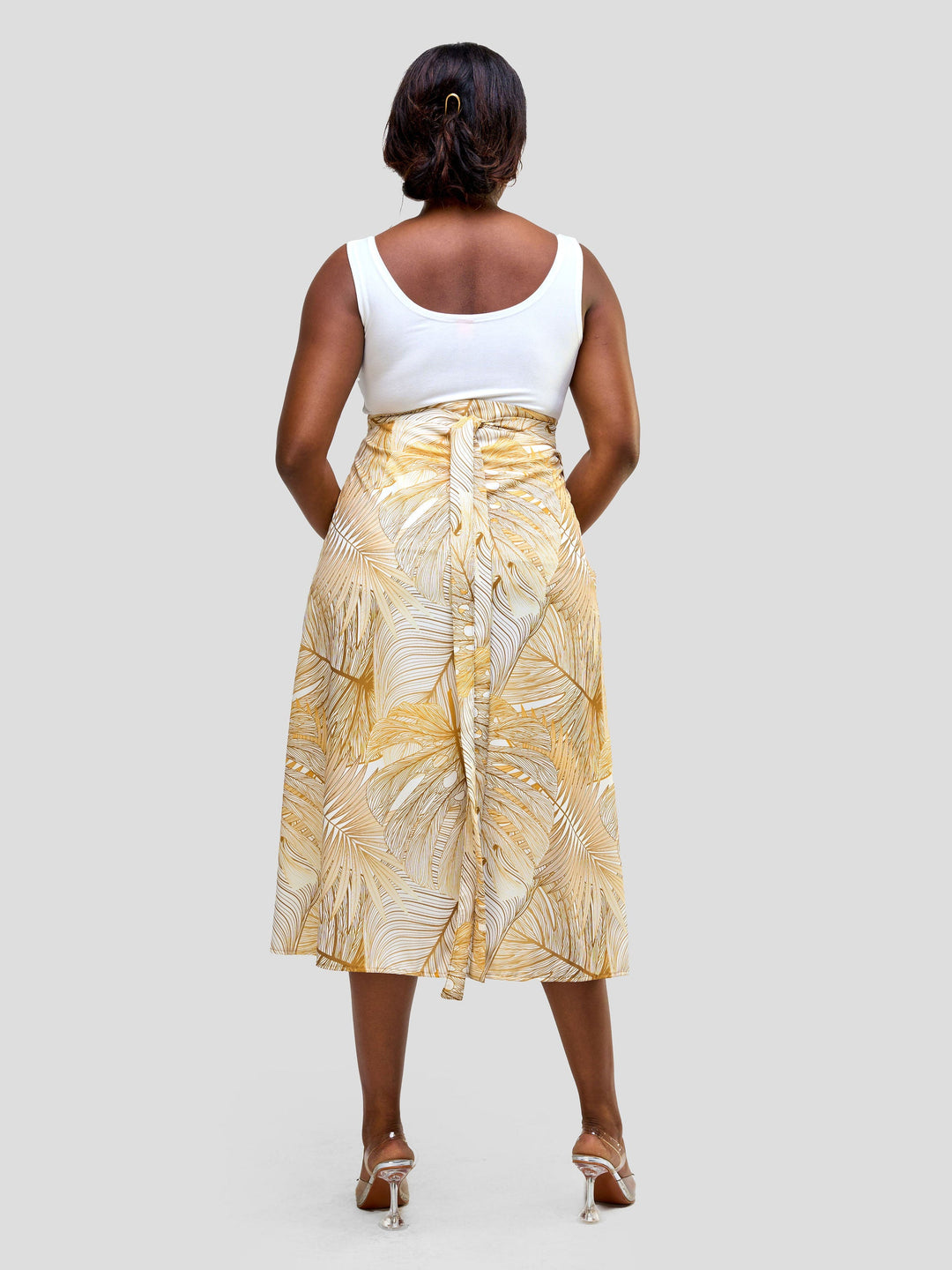 Vivo Nimali Wrap Skirt - Gold / White