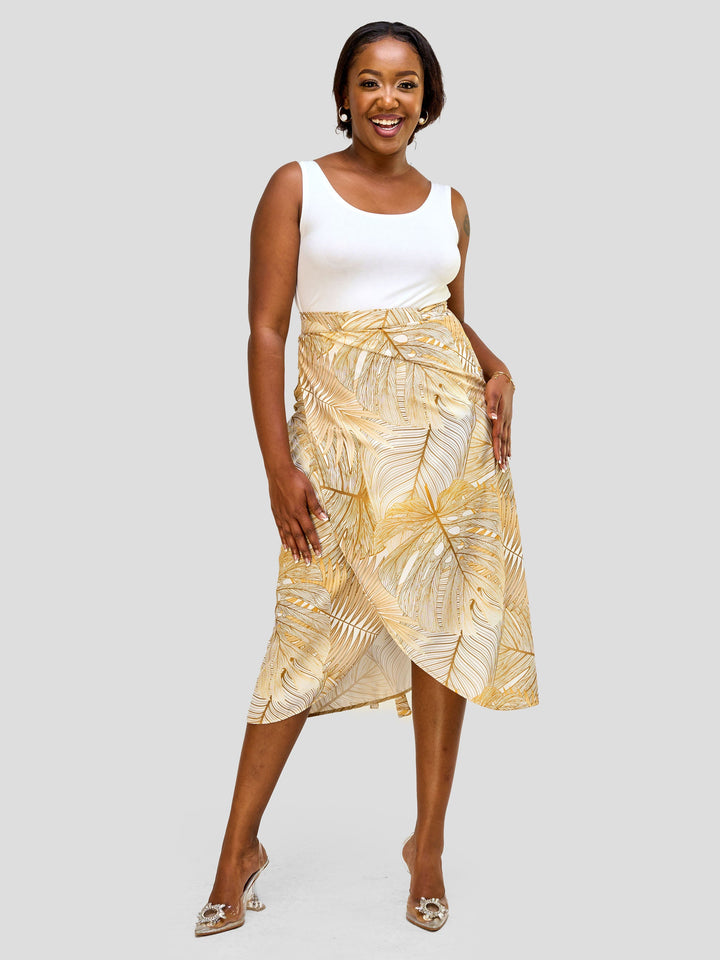 Vivo Nimali Wrap Skirt - Gold / White