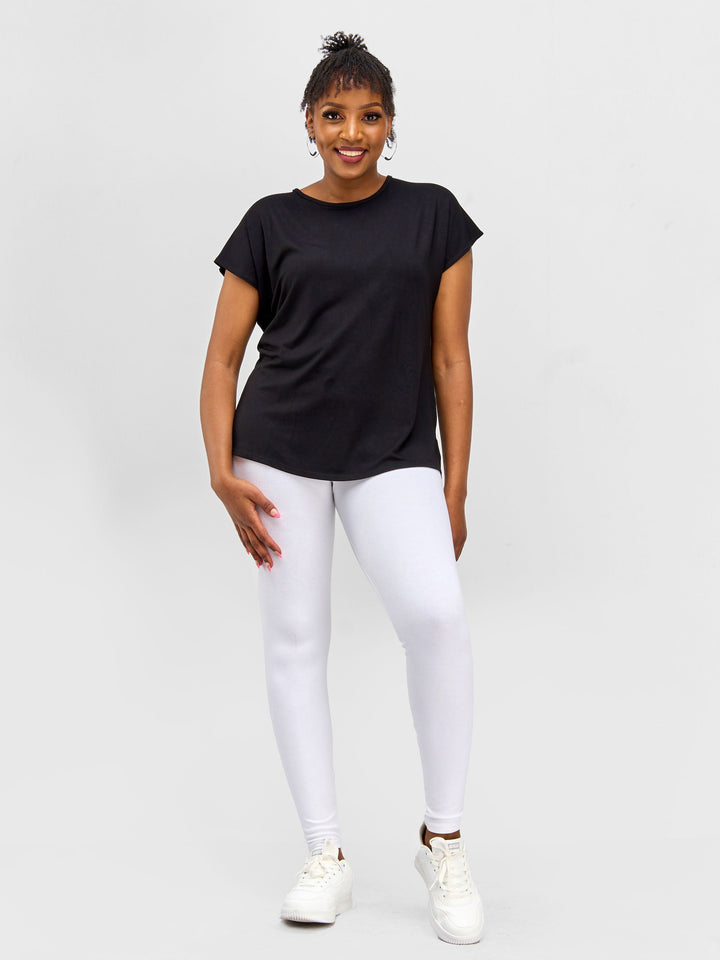 Vivo Essentials Drop Shoulder Top - Black