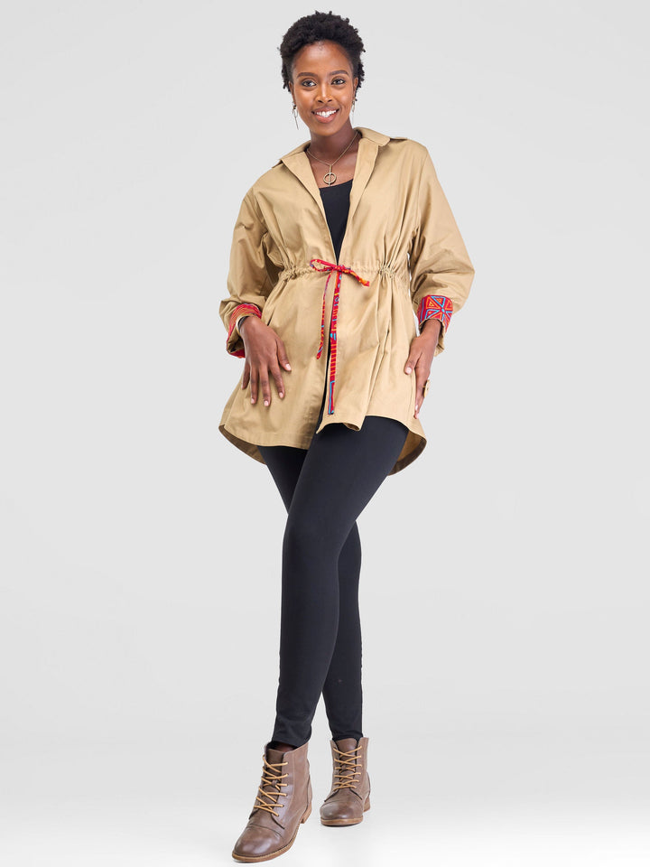 Safari Lira Drawstring Jacket - Khaki