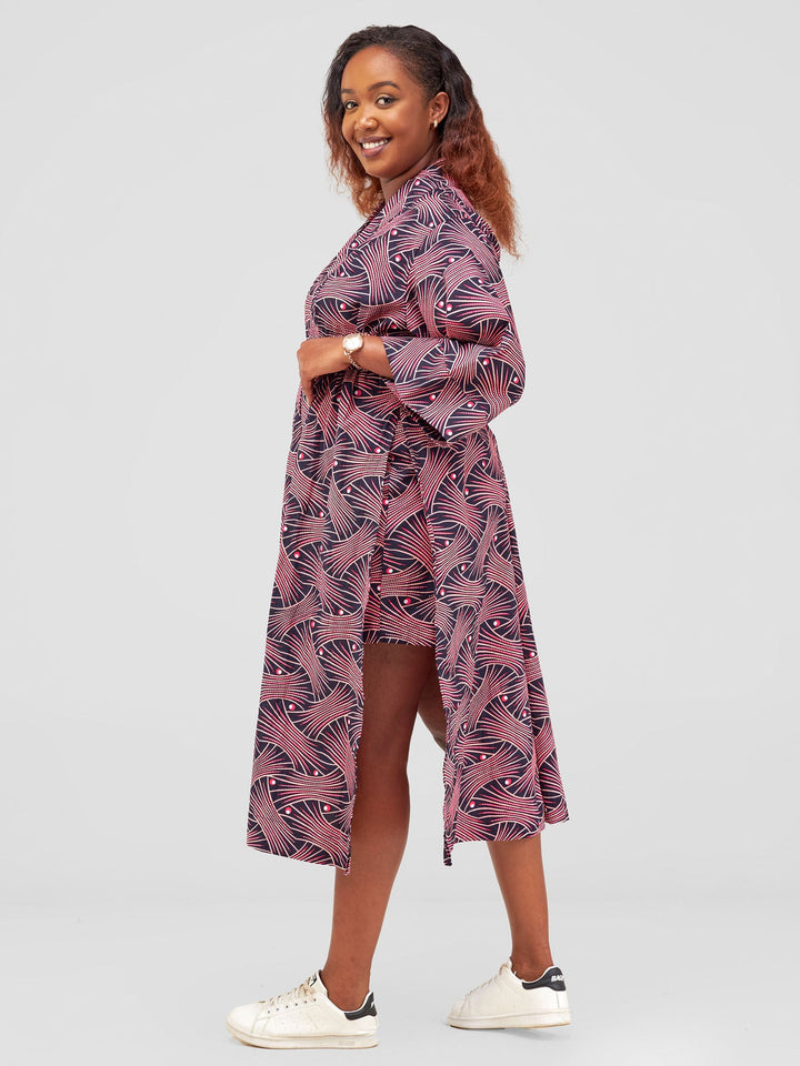 Vivo High Slit Midi Kimono - Tusi Print