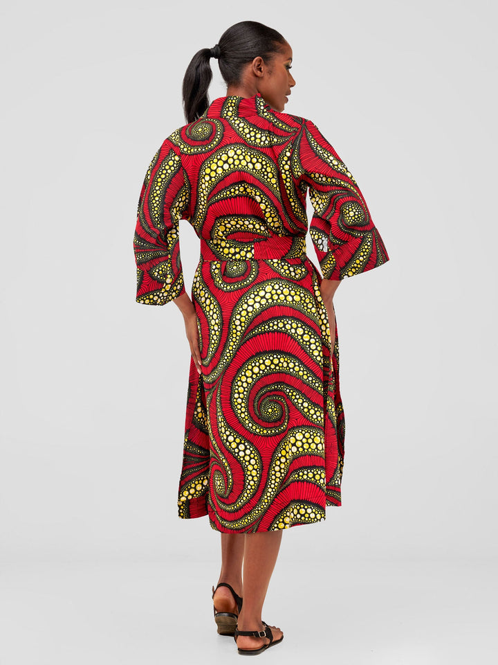 Vivo High Slit Midi Kimono - Zena Print